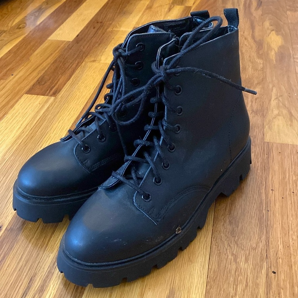 Madden Girl Women’s Black Combat Boots Size 9
